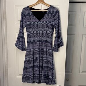 Roz & Ali Long Sleeve Purple Wave Dress